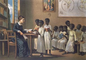 Professor com alunos, 1880 de German School