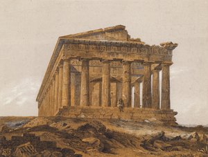 Templo de Hefesto, Atenas, Grécia (litografia a cores) de German School