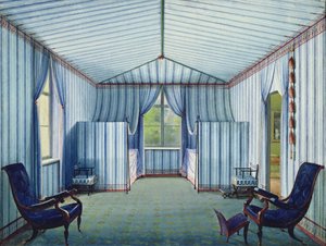 Sala da Tenda, depois de 1830 (caneta e tinta e wc no papel) de German School
