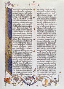A Bíblia de 36 linhas, impressa por Gutenberg (vellum) de German School
