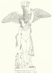 O Rapto de Ganímedes, após uma escultura do escultor grego antigo Leochares (gravura) de German School