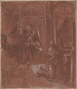 A Anunciação, c.1520 (pena e tinta) de German School