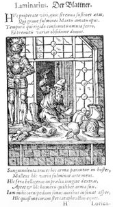O Criador de Armadura, gravado por Hartman Schopper de German School