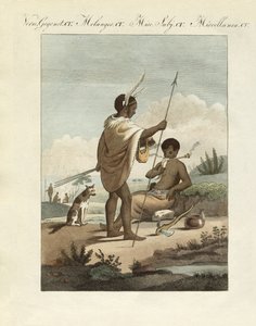 Os Bechuans (gravura colorida) de German School