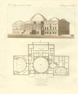 O Capitólio dos Estados Unidos em Washington (gravura colorida) de German School
