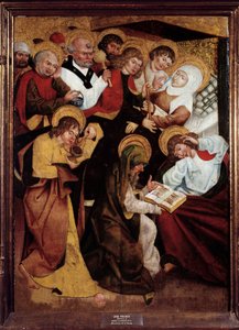 A Dormition of the Virgin Painting da Escola Alemã. Século XV. Museu de Belas Artes de Metz. de German School