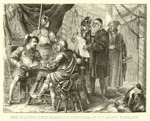 O eleitor John Frederick informou sobre sua sentença de morte de German School