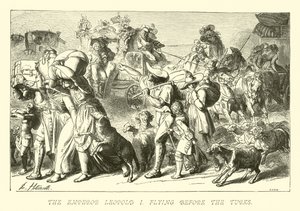 O Imperador Leopold I voando antes dos turcos de German School