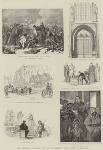 A visita do Imperador Guilherme a Wittenberg, a Celebração de Lutero (gravura) de German School