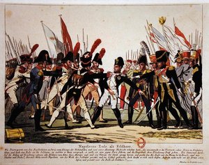 O Fim de Napoleão (1769-1821) como General em 1815 (lito colorido) de German School