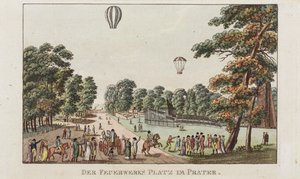 O lugar dos fogos de artifício, Prater, c.1802 de German School