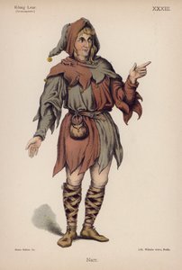 O Tolo, do Rei Lear de Shakespeare (cor litho) de German School