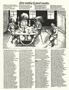 The German Tobacco Drinkers (gravura) de German School