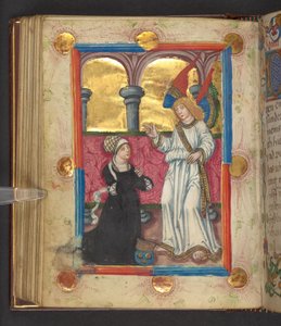 O Anjo da Guarda, Add. MS 24153, f.74v (tinta e cor sobre pergaminho) de German School