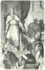 O Santo Imperador Romano Carlos IV emite a Bula de Ouro de 1356 (gravura) de German School