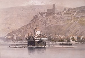 A fortaleza da ilha de Pfalzgrafenstein e Schloss Gutenfels em Kaub de German School
