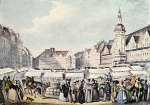 A Feira de Leipzig em 1830 de German School