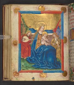 A Madona da Humildade, Add. MS 24153, f.76v (tinta e cor sobre pergaminho) de German School