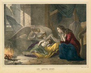 Oração das Mães, folheto panorâmico publicado por J. Scholz, Mainz, c.1850 de German School
