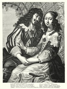 Os Recém-casados (gravura) de German School