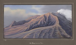 O Lado Norte do Merapi visto de 4686 pés, novembro de 1836, pl.VII do Atlas Topográfico e Científico sobre a Viagem através de Java, pelo dr. Fr. Junghuhn, Magdeburg, 1845 (cor acesa de German School