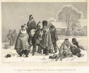 O Retiro de Moscou, 3 de dezembro de 1812, ilustração de 