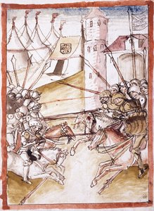 Os romanos atacando Augsburg, c.1490 de German School