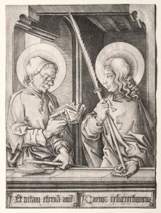 Os Doze Apóstolos em janelas góticas: S. Matias e S. Judas Tadeu de German School