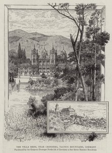 A Villa Reiss, perto de Cronberg, Montanhas Taunus, Alemanha (gravura) de German School