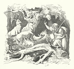 A Bruxa e os Filhos do Rei (gravura) de German School
