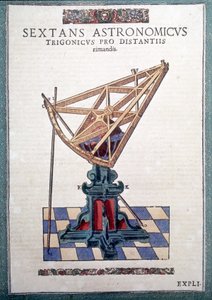 O sextante astronômico em "Astronomiae instituatae machanicia" por Tycho Brahe (1546 - 1601), Wandsbeck de German School