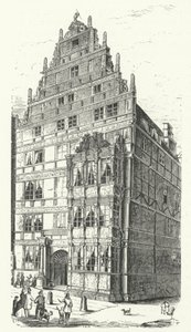 A casa do polimata alemão Gottfried Wilhelm Leibniz em Hannover (gravura) de German School