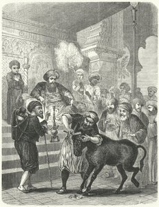 O camponês e seu traseiro diante do califa Harun al-Rashid (gravura) de German School