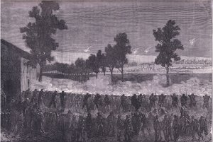 The Sortie of Cachan, Cassells History of the War between France and Germany publicado por Cassell and Company Limited, c.1890 (litho) de German School