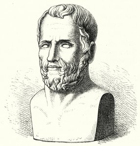 Theophrastus, filósofo grego antigo (gravura) de German School