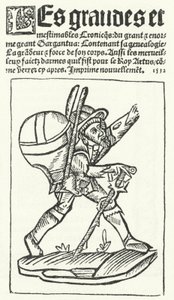 Página de título da edição mais conhecida de Gargantua, um romance de François Rabelais (gravura) de German School