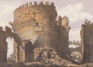 Túmulo de Cecília Metela, Roma (litografia a cores) de German School