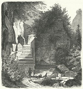 Túmulo do poeta romano Virgílio, Posillipo, Nápoles (gravura) de German School