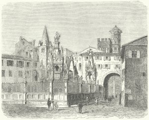 Túmulos dos Scaligeri, governantes medievais de Verona (gravura) de German School
