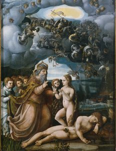 Tríptico da Criação, Criação de Eva, painel central (ver também 346194, 346197) de German School