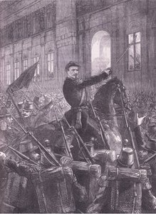 Trochu rallying the National Guards outside Hotel de Ville, Cassells History of the War between France and Germany publicado por Cassell and Company Limited, c.1890 (litho) de German School