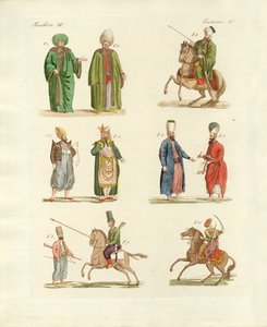 Fatos nacionais turcos (gravura colorida) de German School