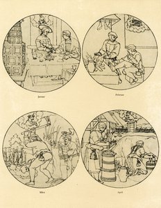 Doze imagens de calendário em forma circular de German School