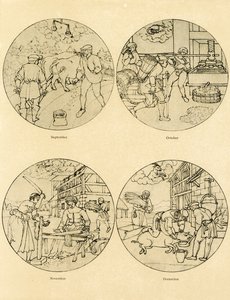 Doze imagens de calendário em forma circular de German School