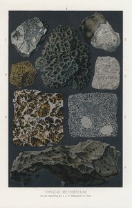 Tipos de meteoritos (cor litho) de German School