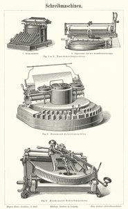 Máquinas de escrever (gravura) de German School