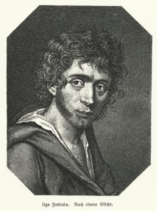 Ugo Foscolo, poeta italiano; soldado e revolucionário (litho) de German School
