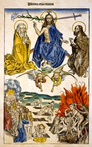 Ultima etas Mundi (O último julgamento) de Liber Chronicarum por Hartmann Schedel, 1493 de German School