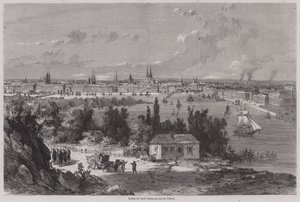 Vista de Bordeaux, França (gravura) de German School