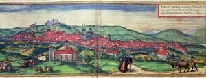 Vista da cidade de Burgos, da obra "Civites Orbis Terrarum" editada por Georg Braun e gravada por Franz Hogenberg de German School